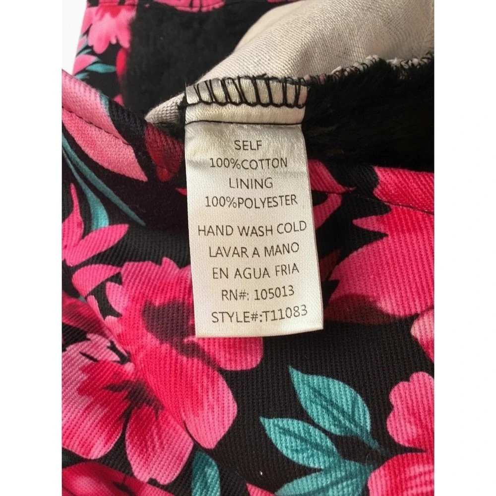 💜 Emily Wonder Floral Faux-Fur Lined Shacket Jacket – Pink & Black Size M  NWT